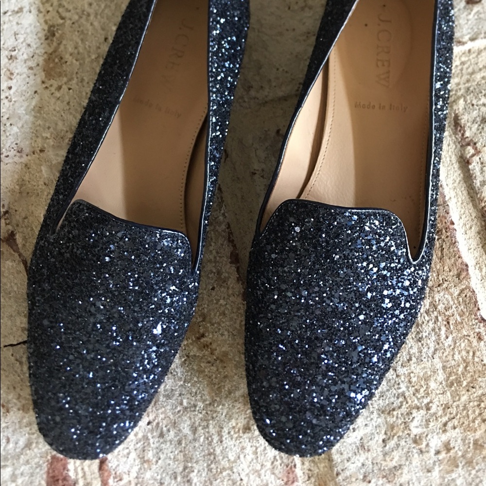 JCrew glitter Darby flats